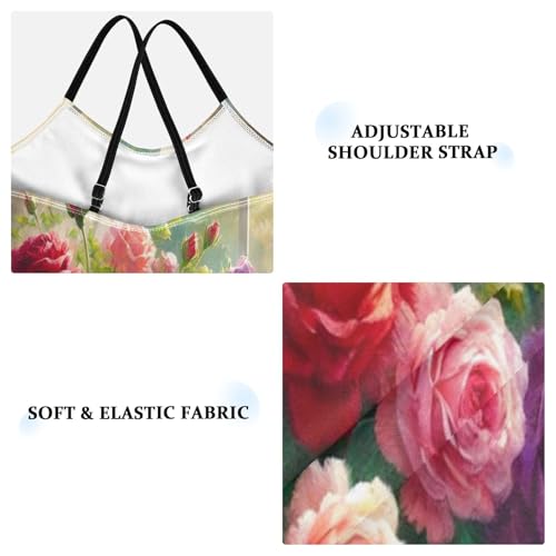 Roses Window Flowers Girls Swimsuit Bathing Suit One Piece Swimsuits Summer Beach Swimwear3