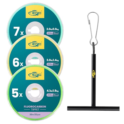 SF Clear Fluorocarbon Fly Fishing Tippet & Leader Line 30M 5-6-7X Combo