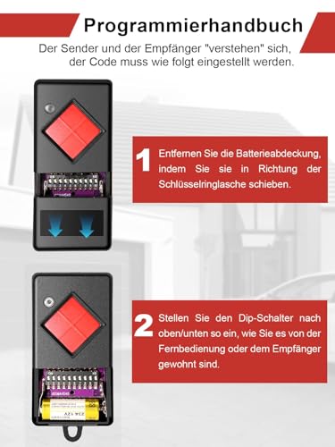 Effdrdfs 40,685MHz MHz Garagentoröffner Handsender, Garagentor Fernbedienung, Kompatibel mit Dickert MAHS40-01, MAHS40-04, 1 Taste