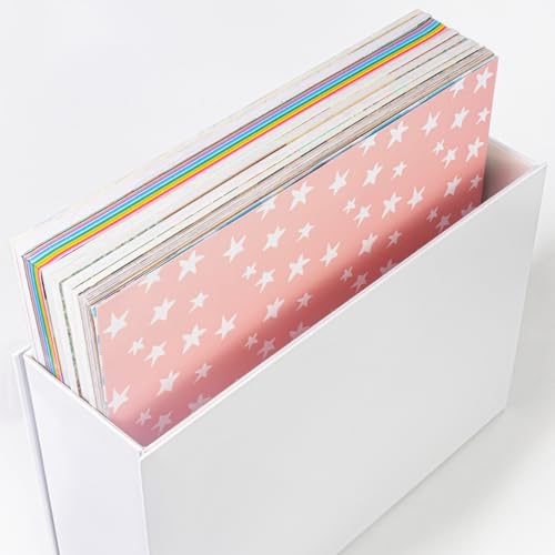 Image of tutata Scrapbook Paper Storage Organizer, 12x12 Paper Storage Organizer, Scrapbook Storage Bin for 12 inch x 12 inch Paper- 1 PACK