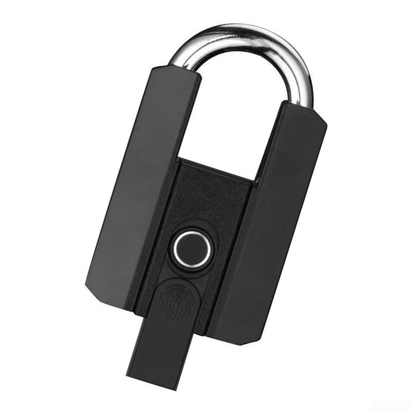 Candado inteligente de huellas dactilares, Cerradura electrónica impermeable IP67, Seguridad de cifrado AES para cajón de gabinete de equipaje, Cuerpo de aleación de zinc, Recargable tipo C