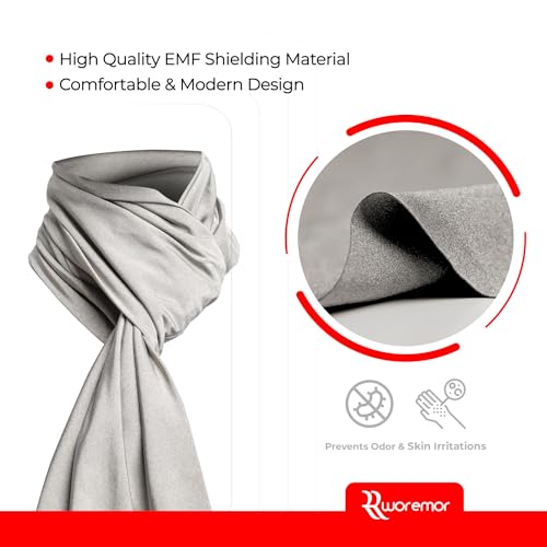 Image of EMF Infinity Scarf 5G RF Shielding Clothing made with Silver Fabric (Silver Elastic)