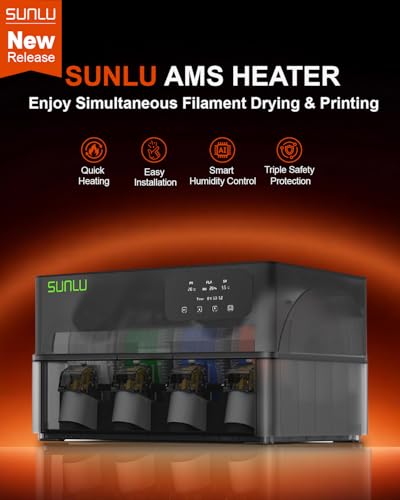 Image of SUNLU Filament Dryer, AMS Heater, Compatible with Bambu Lab AMS 1.0, Enables Drying While Printing, Drying evenly & 70℃ Fast Heating, 4-roll Capacity (AMS Not Included)