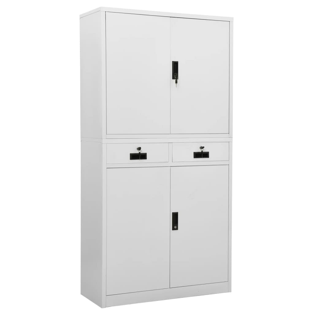Armoire classificateur, armoire de bureau industrielle, pour bureau, bibliothèque, bureau, meubles 90 x 40 x 180 cm, armoire de rangement pour classeur de bureau en acier gris clair