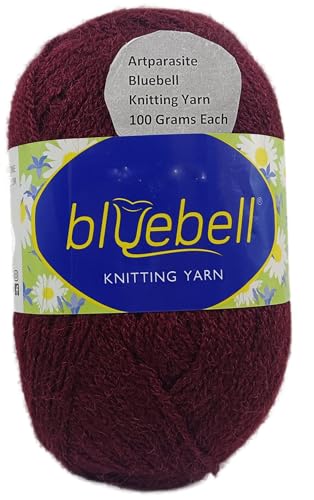 Image of 1 Pieces Blue Bell Wool, 100 gm Each Thick Yarn Best Used with Knitting Crochet Needles Wool Yarn for Knitting Needle Acrylic Thread Knitting Yarn (Maroon)
