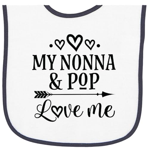 inktastic Nonna and Pop Love Me Baby Terry Cloth Bib