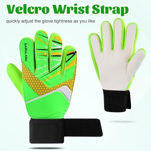 flintronic Kids Junior Goalkeeper Gloves Green, Size 6 - Image 6