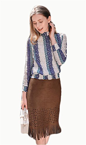 Jupe à imprimé rétro H&H HY darkkhaki en taille S pour femme