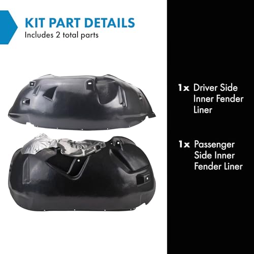 Image of TRQ Inner Fender Liner Set Compatible with 2005-2010 Dodge Dakota 2011 Ram CH1248129 CH1249129