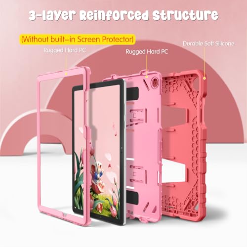 Fintie Kids Friendly Case for Samsung Galaxy Tab A11+ Plus 11 Inch 2025/ A9+ Plus 2023, Fully-Body Rugged Heavy Duty Shockproof Protective Case with Kickstand & Shoulder Strap, Pink by FINTIE - Image 3
