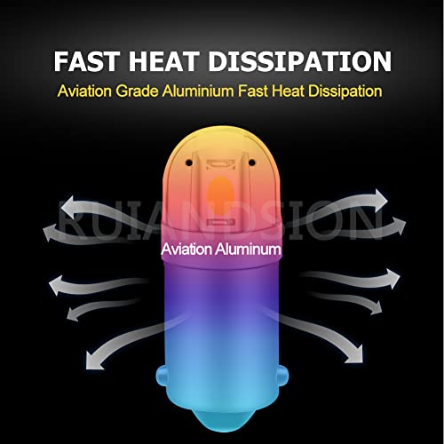 Ruiandsion BA9S LED Blanco 6V 4-Pack para Autos miniatura 5