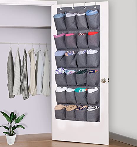 Misslo Sturdy Fabric Hanging Shoe Organizer Over The Door Shoe Rack 24 Large Pockets Closet Holder Hanger Storage With 4 Metal Hooks For Men Sneakers Women High Heels Slippers #TOP6