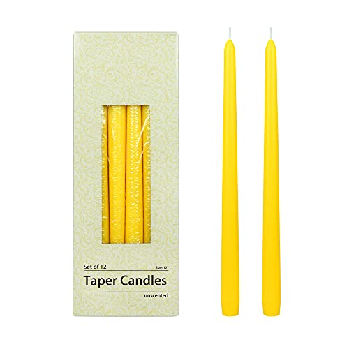 12 Inch Yellow Taper Candles