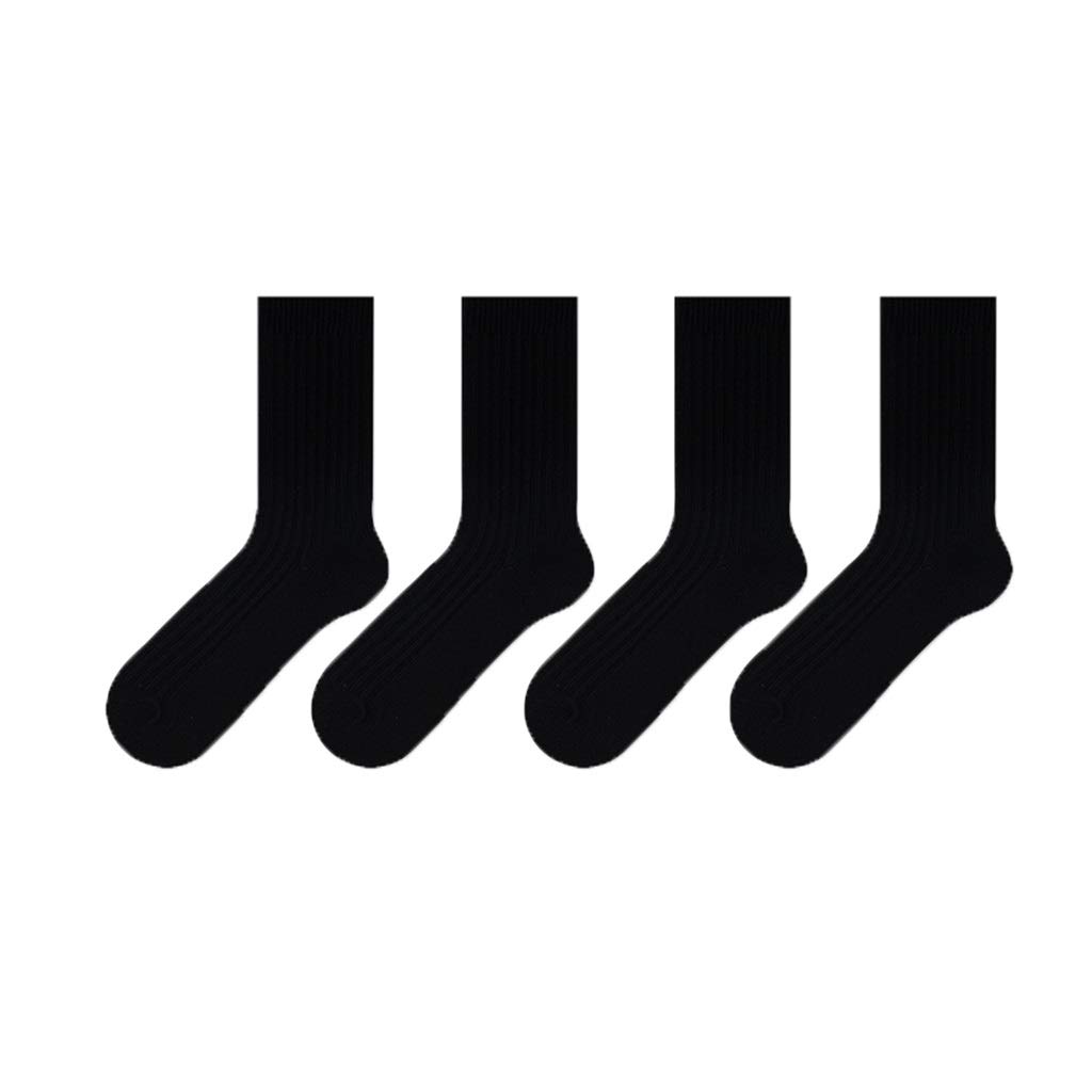 WomenSocks 4 Pairs Socks Cotton Moisture Wicking Work Athletic Work Boot Cushion Crew Socks Hiking Socks (Color : Black)