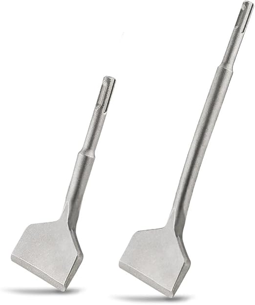 SDS Plus Chisel Tile Chisel Bits, 2PCS 3 Inch Wide Chisel Angled Bent