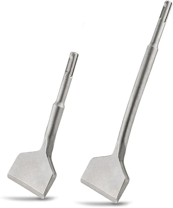 SDS Plus Chisel Tile Chisel Bits, 2PCS 3 Inch Wide Chisel Angled Bent