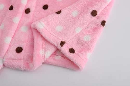 Image of Kids Hooded Bathrobe Girls Plush Hooded Flannel Robe Boys Soft Bathrobe Sleepwear (Pink, 9-10 Years)