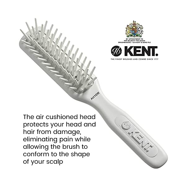 Kent-AH10W-Airhedz-Pro-Narrow-Pin-Hair-Brush-Fat-Pin-White-for-Detangling-and-Grooming Kent AH10W Airhedz Pro Narrow Pin Hair Brush (Fat Pin, White) - for Detangling and Grooming