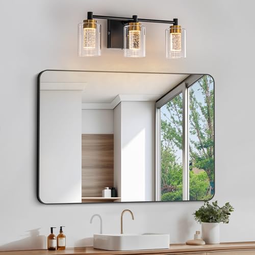 WILON 3-Light Modern Wall Sconces Vanity Light Fixtures, Black and Gold by WILON - Used condition - Image 2