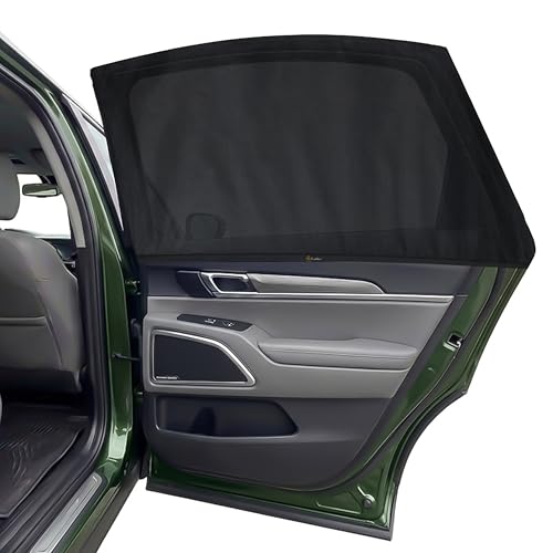 Image of EcoNour Car Window Screen for Kia Telluride (2020-2025) 2 Pack | Breathable Mesh Camping Window Covers | 100% Protection from Bugs, Mosquito & UV | Baby Safe Privacy Blackout Net | Car Accessories
