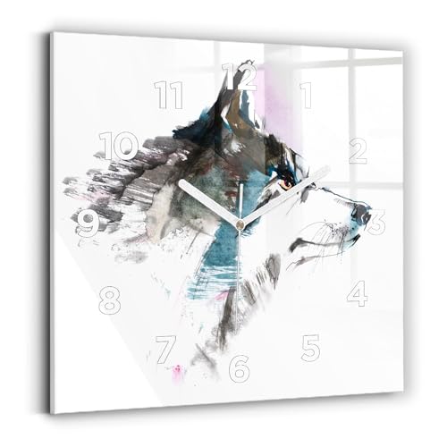 Horloge de qualité supérieure Wallfluent loup mécanique silencieux