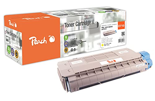 Peach Cartouche de Toner Jaune, comapatible avec OKI 44318605