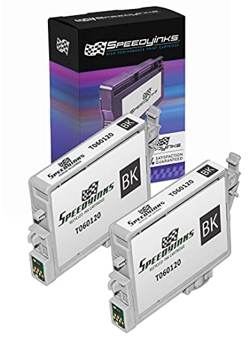Speedy Inks - 2pk Remanufactured Replacement for Epson T060120 T0601 Black Pigment Based Ink Cartridge for Stylus C68, C88, C88Plus, CX3800, CX3810, CX4200,CX4800, CX5800f, CX7800
