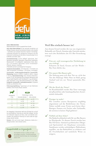 defu Hundefutter | 1 x 800 g | Adult Mini Bio Geflügel | Premium Bio Trockenfutter für kleine, ausgewachsene Hunde