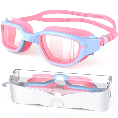 Zeligerstar Kids Swimming Goggles, Swimming Goggles for Kids 6-14, Anti Fog, UV Protection, No Leaking Wide Vision for Boys Girls