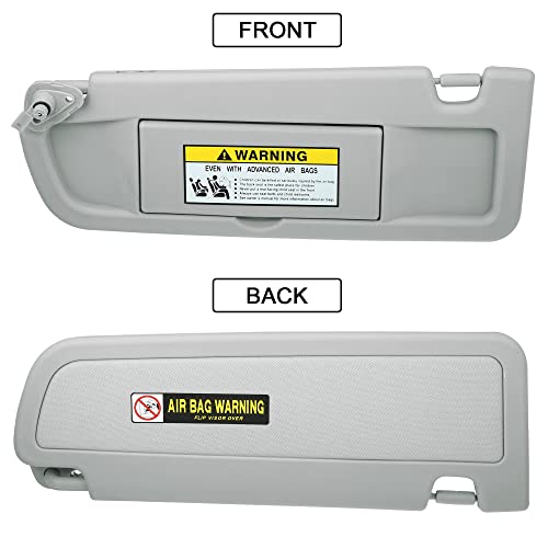 X Autohaux 2Pcs Left Driver Right Passenger Side Sun Visor With Mirror 83280-Sna-A01Zc 83230-Sna-A01Zc For Honda Civic 2006 2007 2008 2009 2010 2011 Light Gray #TOP5