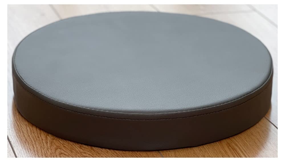 GHJL Round Thick Seat Cushion, Leather Floor Cushion,Waterproof Chair Cushion,Japanese Round Cushion For Living Room Bedroom Patio Tatami (Color : Dark grey, Size : 40 * 40 * 5cm)