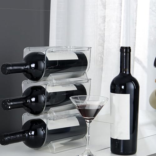 Casier à vin empilables transparent support bouteille plastique cuisine et table
