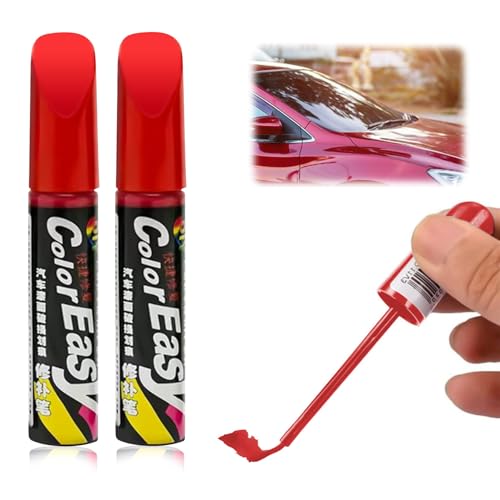 MagiSel Auto Lackstift, Auto Reparatur Lackstift, Lackreparaturstift Auto Reparatur, Lackstift Auto, Autokratzer Reparaturmittel,Lackstift Auto, 2 Stück (Rot)