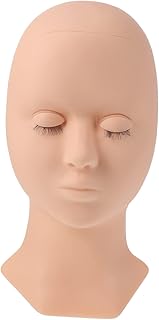 Beavorty 2 Pçs Cabeça Humana Cílios Ensinando Remendo Facial Peruca Trança Boneca Prática Cabeça Moldes De Silicone Manequim Cabeça Destacável Molde Maquiagem Praticando Modelo De