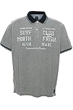  Kitaro Poloshirt Polo Shirt Hemd Herren Kurzarm Baumwolle Piqué Plusgröße, Farbe:grau, Herrengrößen:XXL