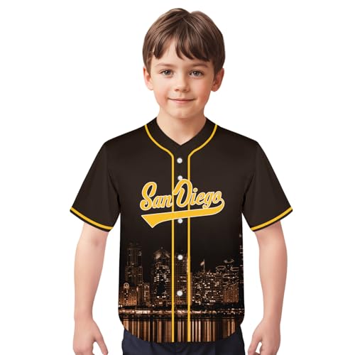 Camisa de beisebol City Night Skyline Jersey estampada vestuário para crianças fãs uniforme presente