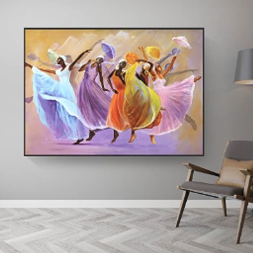 Toile Danse Africaine KEBIA 35x50cm sans cadre pour decoration murale de salon