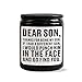 Son Gifts, Gifts for Son Adult, Birthday Gifts for Son from Mom Dad, Son Birthday Gift Ideas, Funny Fathers Day Valentines Day Christmas Graduation Gifts for Son - Sandalwood Scented Candles for Men