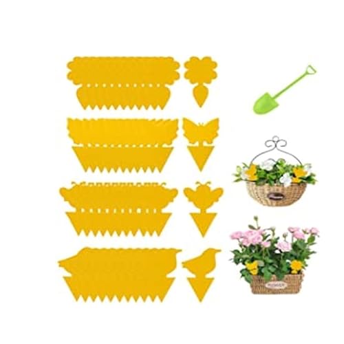 INF Förpackning med 48 självhäftande fällor för skadedjur på krukväxter, gula klistermärken för att bekämpa svampmygg, gula paneler för skadedjursbekämpning av krukväxter