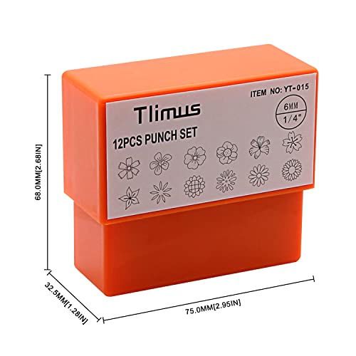 Tlimus 12Pcs Flower Design Metal Stamp Set, 6Mm (1/4”) Animal Theme Metal Punch Stamp Kit Diy Arts And Crafts Supplies Stamping Accessories, Leather, Wood #TOP3