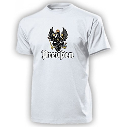 T-shirt allemand Preußadler blanc haut imprimé historique taille 4XL