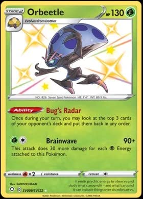 Amazon.com: Pokemon - Orbeetle SV009/SV122 - Shining Fates - Shiny