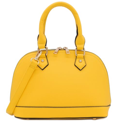 Image of FashionPuzzle Zip-Around Saffiano Classic Dome Satchel