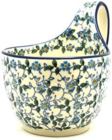 Polish Pottery Loop Handle Bowl - Forget-Me-Knot