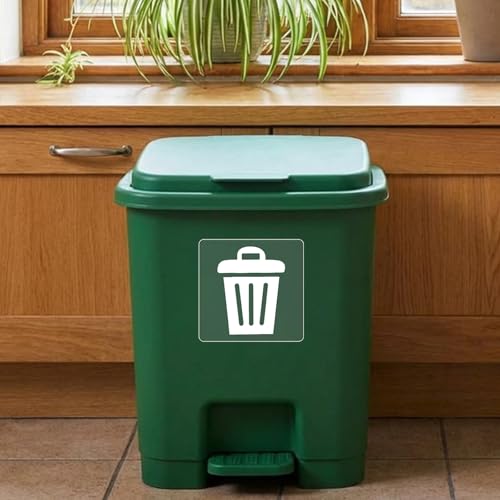 DOPENSPI 20 Pcs Recycle and Trash Stickers, Trash and Recycle Signs Stickers for Trashes Bins Self Adhesive Vinyl Transparent Labels Waste Can Label Signs for Home Office Kitchen（2.83x2.83 Inch） - Thumbnail 5