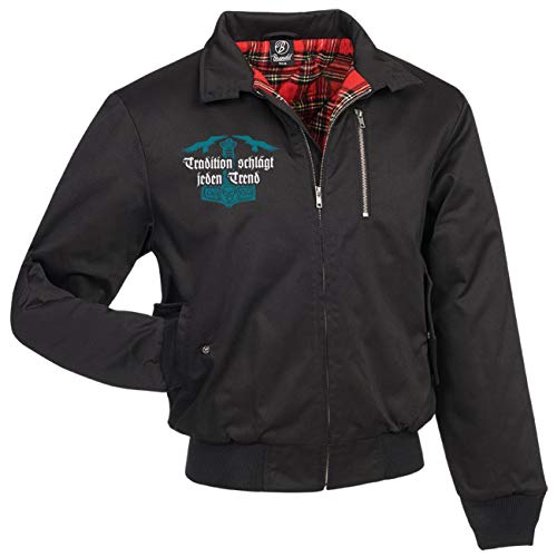 SONS OF ODIN Herren gefütterte Harrington WINTER Jacke Thors Hammer Wikinger Ehrfurcht Kultur