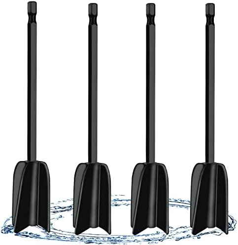 Resin Mixer Paddles, LEEHON Epoxy Mixer Attachment, Reusable Paint, Resin Mixer Paddle to Mix Epoxy Resin, Paint, Ceramic Glaze - Paint Mixer for Drill (4 Pcs)