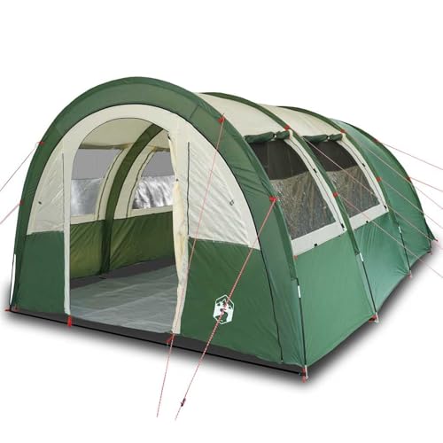 Tente de camping 4 personnes imperméable verte style tunnel pour les festivals