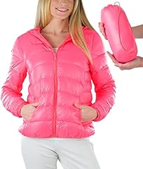 Down Feather Insulated Hooded Parka - Coral