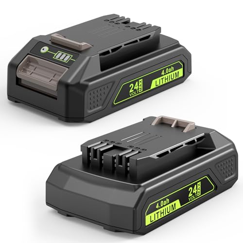 2 Pack 24V Replacement Battery for Greenworks ASUNCELL Lithium-Ion Battery Compatible with Greenworks 24V Cordless Power Tools with LED indicators